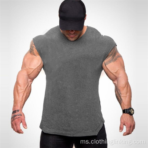 Workout Muscle Slim cotton T-shirt Fit untuk Lelaki